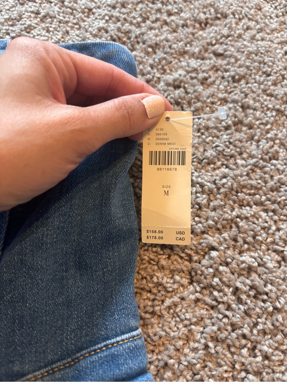 Pilcro Strapless Dark Blue Denim Dress with Front Slit - Picture 3 of 10